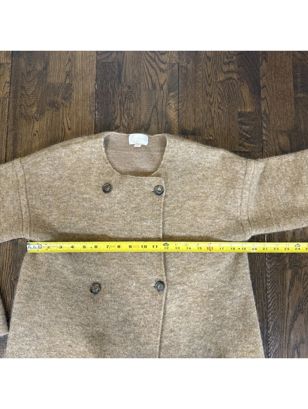 J crew Collection Beige Wool Alpaca Blend Double-Breasted Sweater Jacket Small